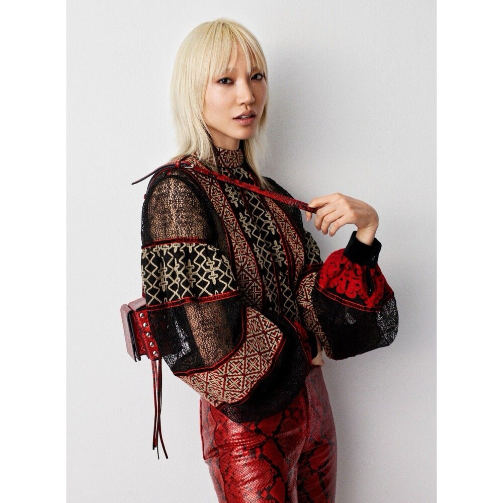H&M HM STUDIO COLLECTION Embroidery Lace Fashion jacket Sz 2  Eu 32 Xs Y2k